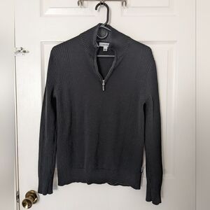 Calvin Klein Men's Charcoal Zip-Up Sweater